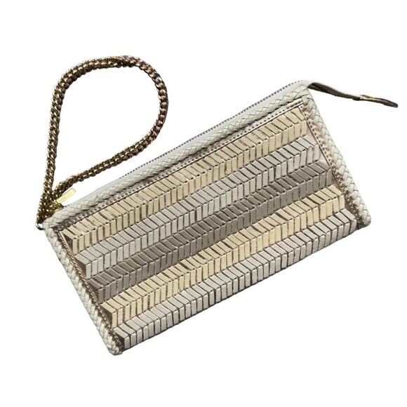 Buba London Hand Woven Leather Rose Gold Purse Wristlet - Picture 8 of 8